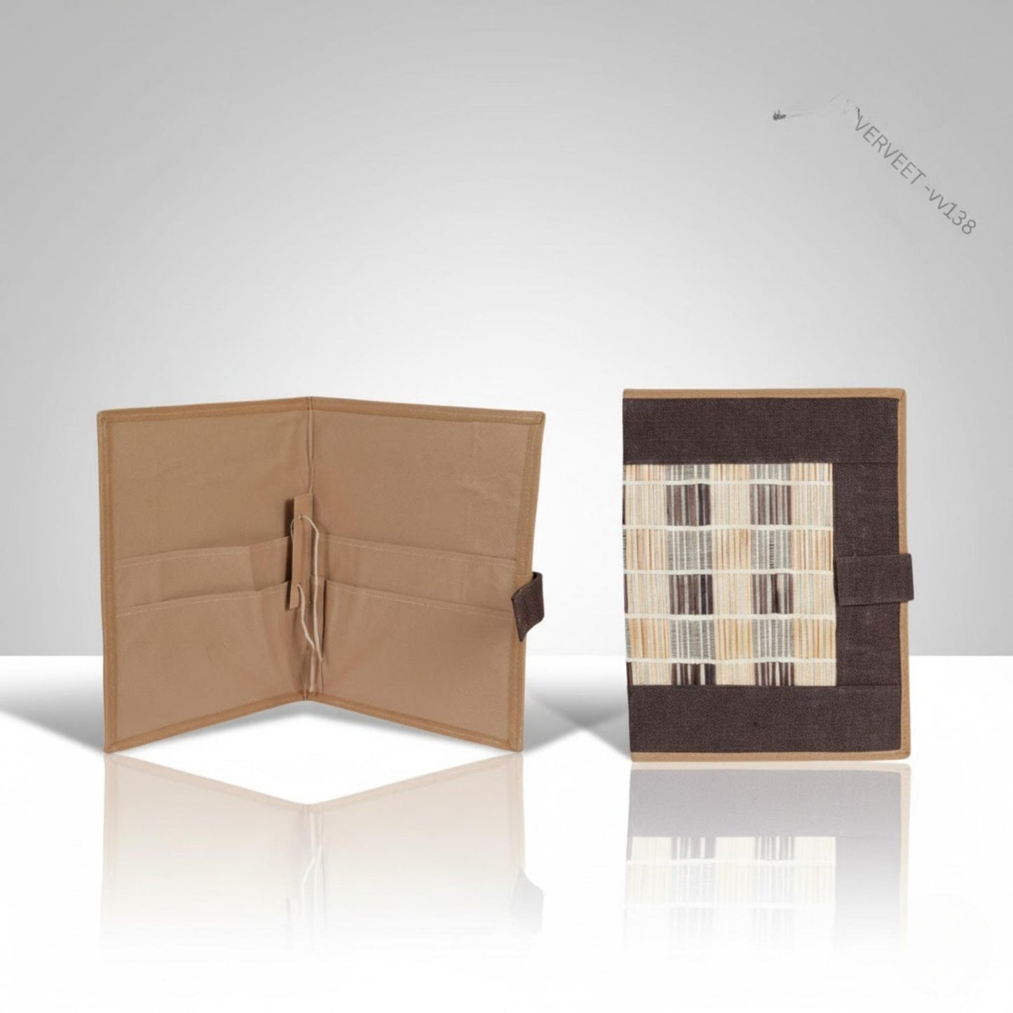 Eco-Friendly Jute Document Folder with Handwoven Fabric Panel | Sustainable Office File Organizer