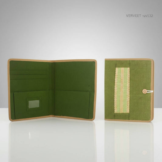 Eco-Friendly Jute File Folder with Button Closure | Handmade Sustainable Office Document Folder for Corporate Gifting