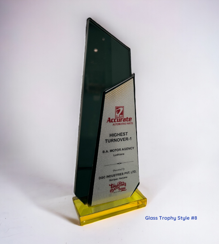 Custom Engraved Glass Trophy | Personalized Award with Box