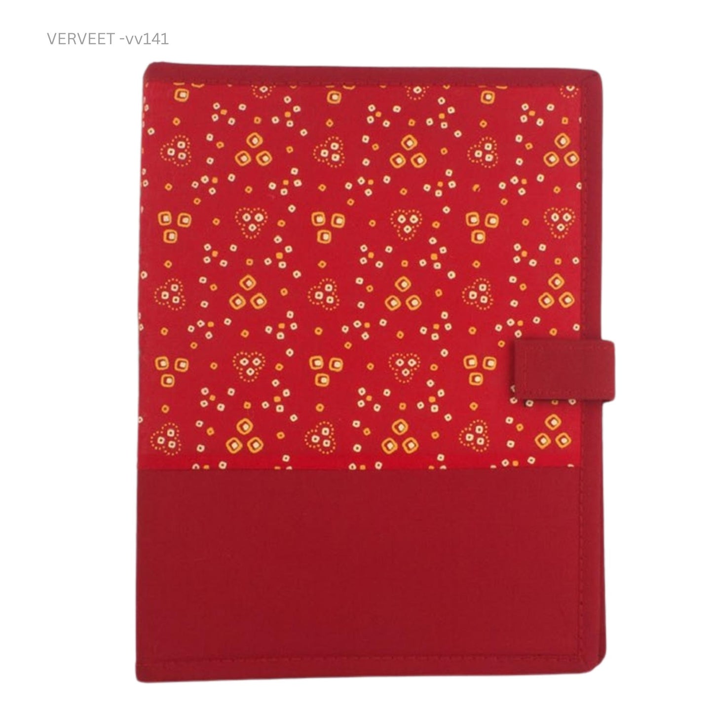 Ethnic print corporate gift file folder, eco-friendly document organizer with traditional design for office use
