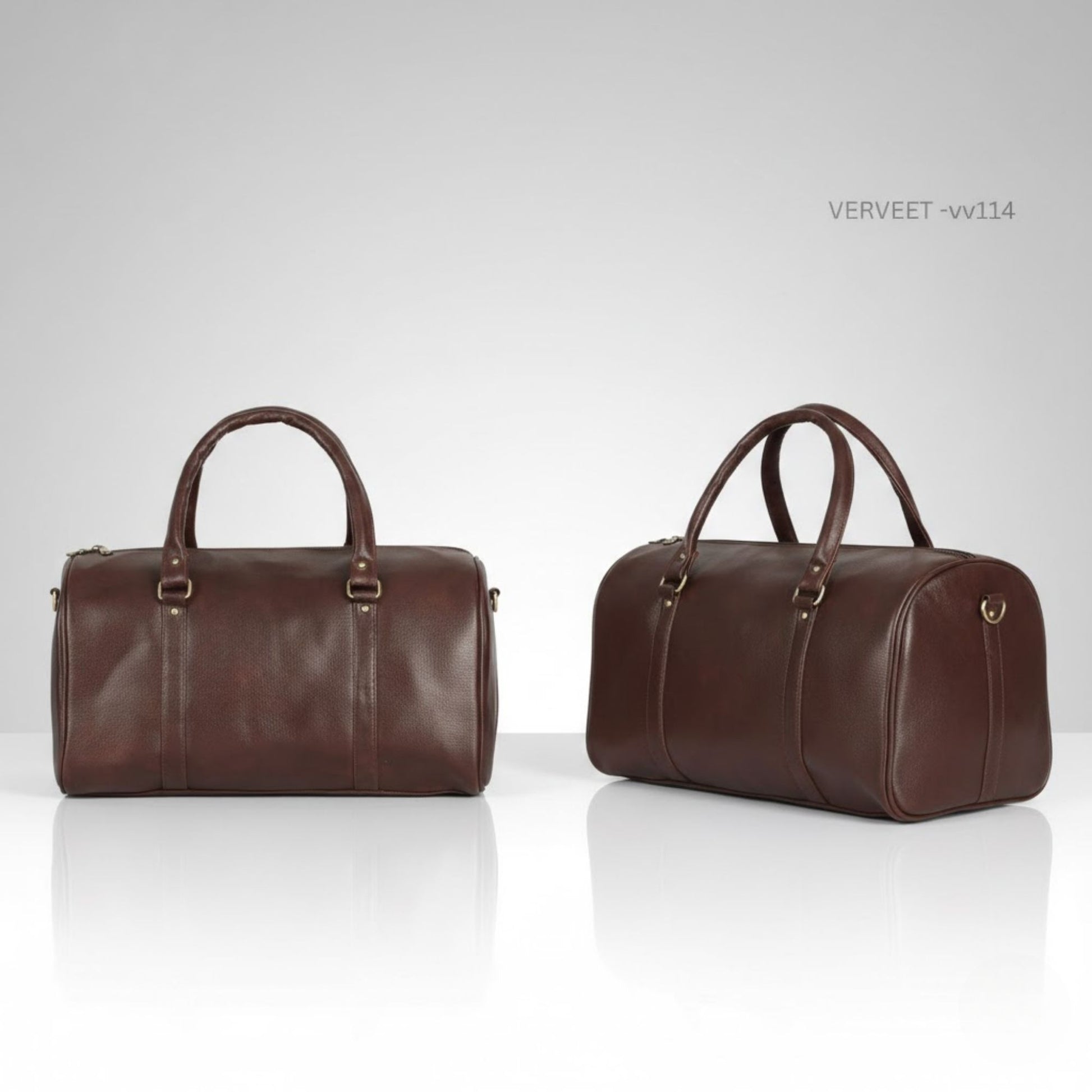Executive weekend bag with leather finish designed for business travel, short trips, and premium corporate gifting