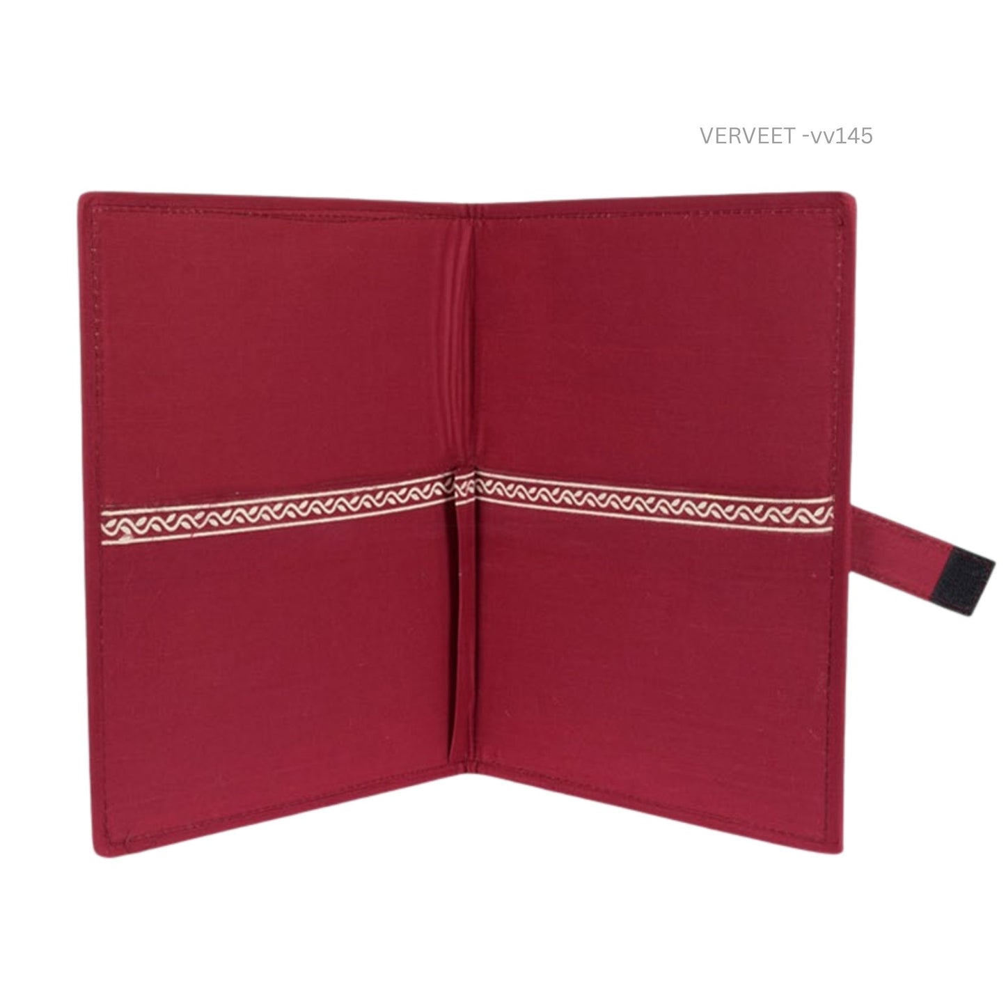 Fabric document folder inside pockets view, organized file folder compartments for office documents and stationery