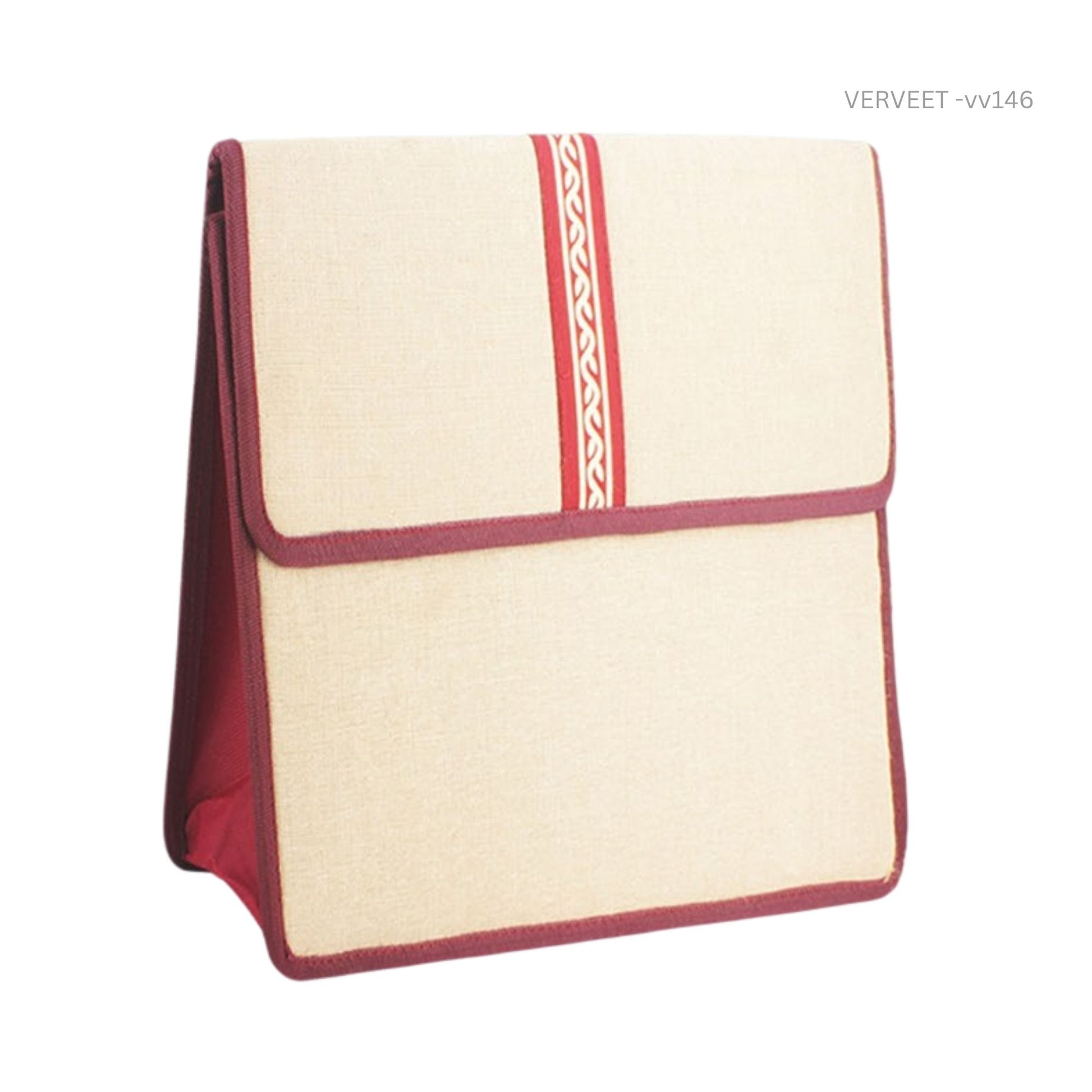 Fabric document sleeve open view showing storage compartments, reusable file organizer for office documents