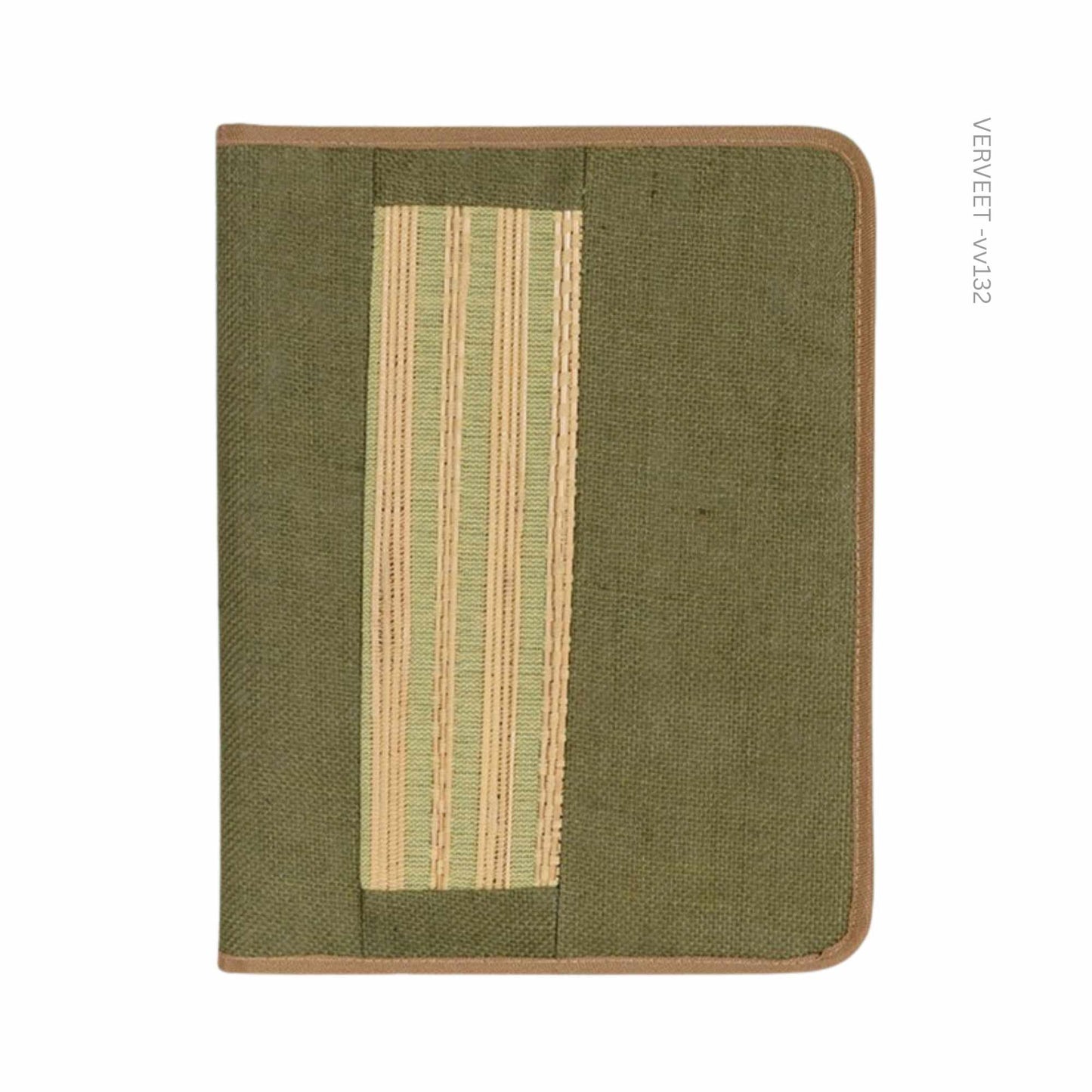 Eco-Friendly Jute File Folder with Zip | Handmade Fabric Document Organizer for Office & Corporate Use