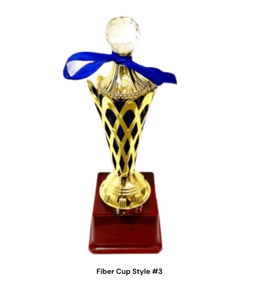 Fiber Cup Trophy - Gold & Blue Award (10.5/11.5/12.5 in) | Lightweight Trophy in 3 Sizes