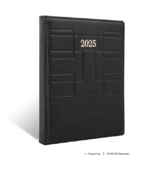 Foam diary VVF81735 with custom personalized leatherette cover, perfect for corporate gifting and professional use.