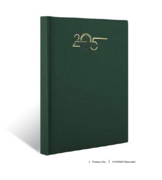 Foam diary VVF81901 with personalized premium leatherette cover, designed as an elegant planner for office use and corporate gifting.