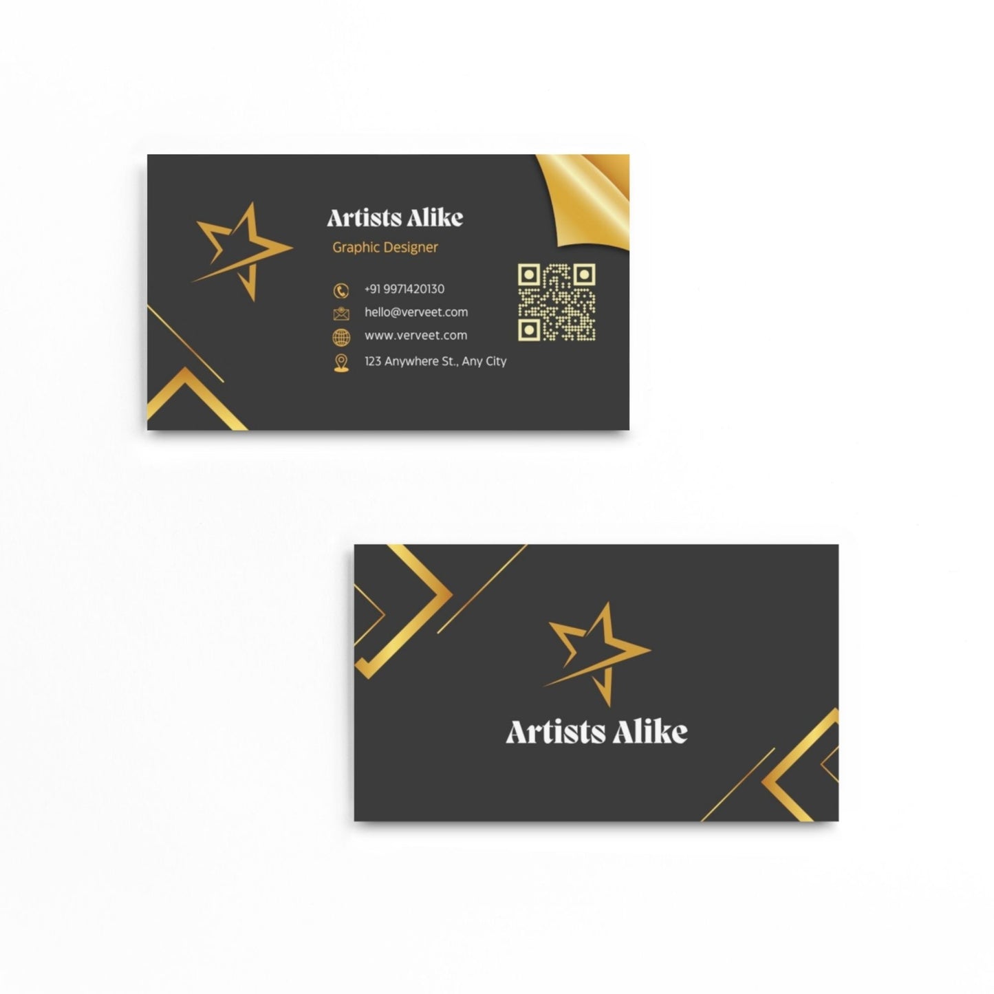 Minimal Velvet Paper Visiting Card for Artists – Square Corner
