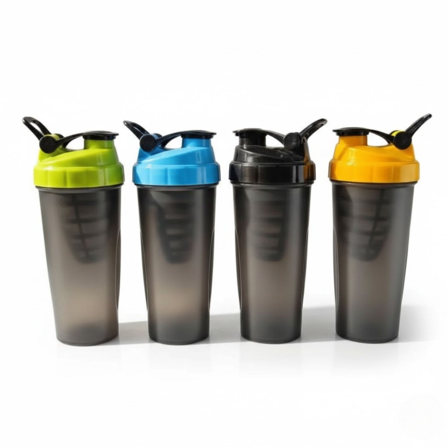 Black gym protein shaker bottle for fitness supplements, durable shaker bottle for workouts and sports use.