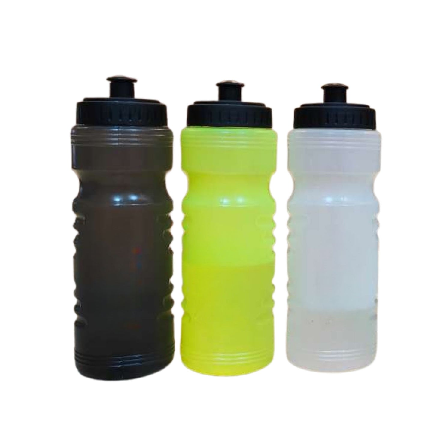Gym water bottle with push-pull cap, sports hydration bottle for fitness training and workouts.