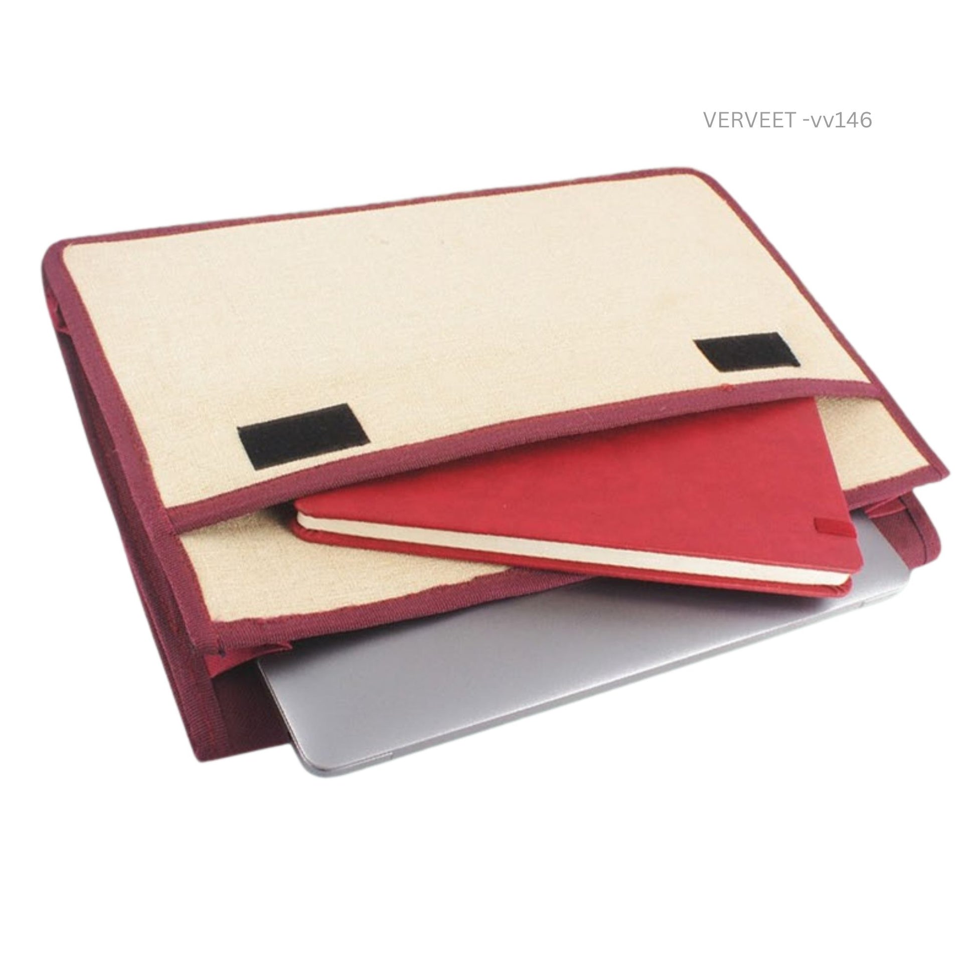 Handmade cotton laptop organizer sleeve, eco-friendly laptop cover for office use and corporate gifting