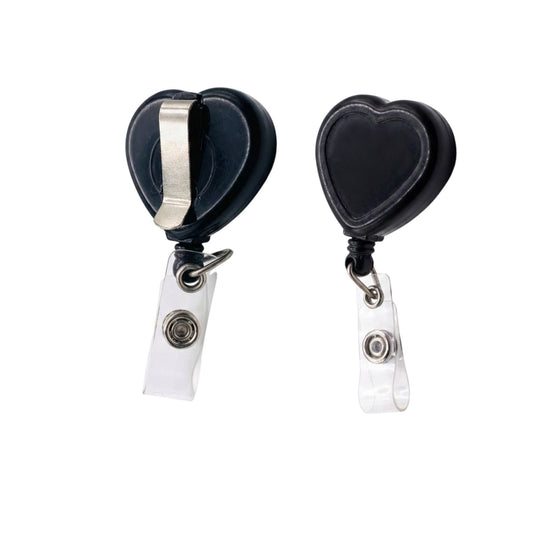 Heart Shaped Retractable ID Badge Holder with Belt Clip – Cute & Durable ID Card Reel for Office, School & Events
