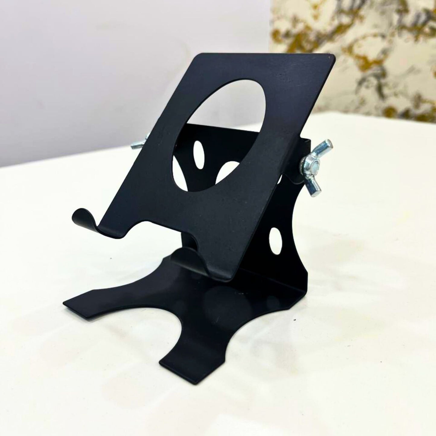 Adjustable Metal Mobile Stand for Desk | Heavy-Duty Phone Holder with Angle Lock