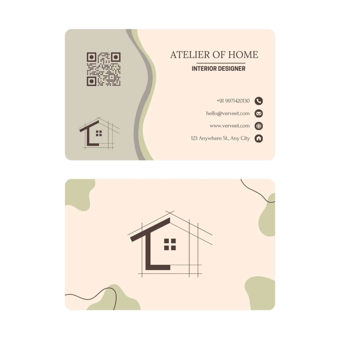 Velvet Paper Visiting Card for Interior Designers – Rounded Corner | Soft Elegant
