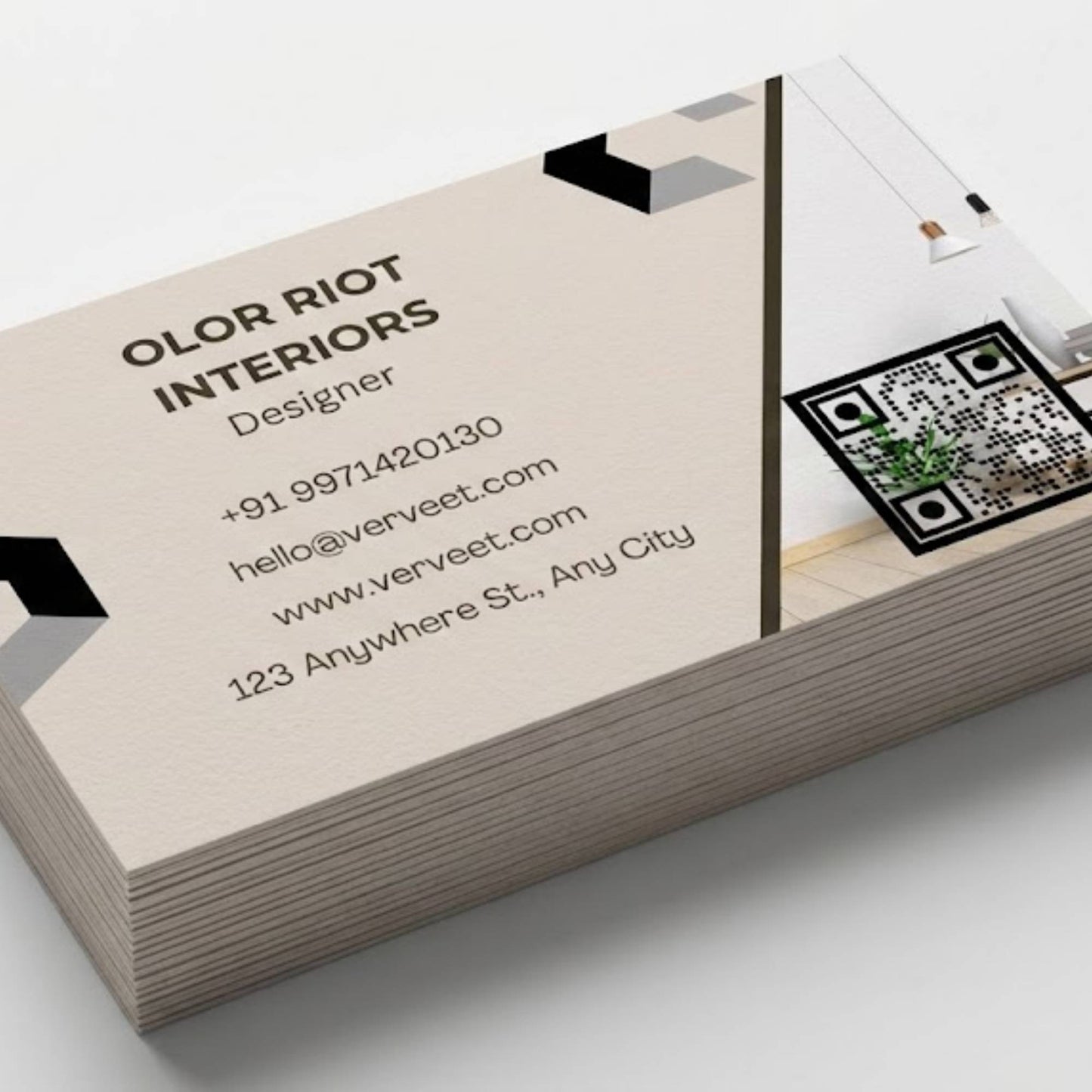 Velvet Paper Visiting Card for Interior Designers – Square Corner | Classic Professional