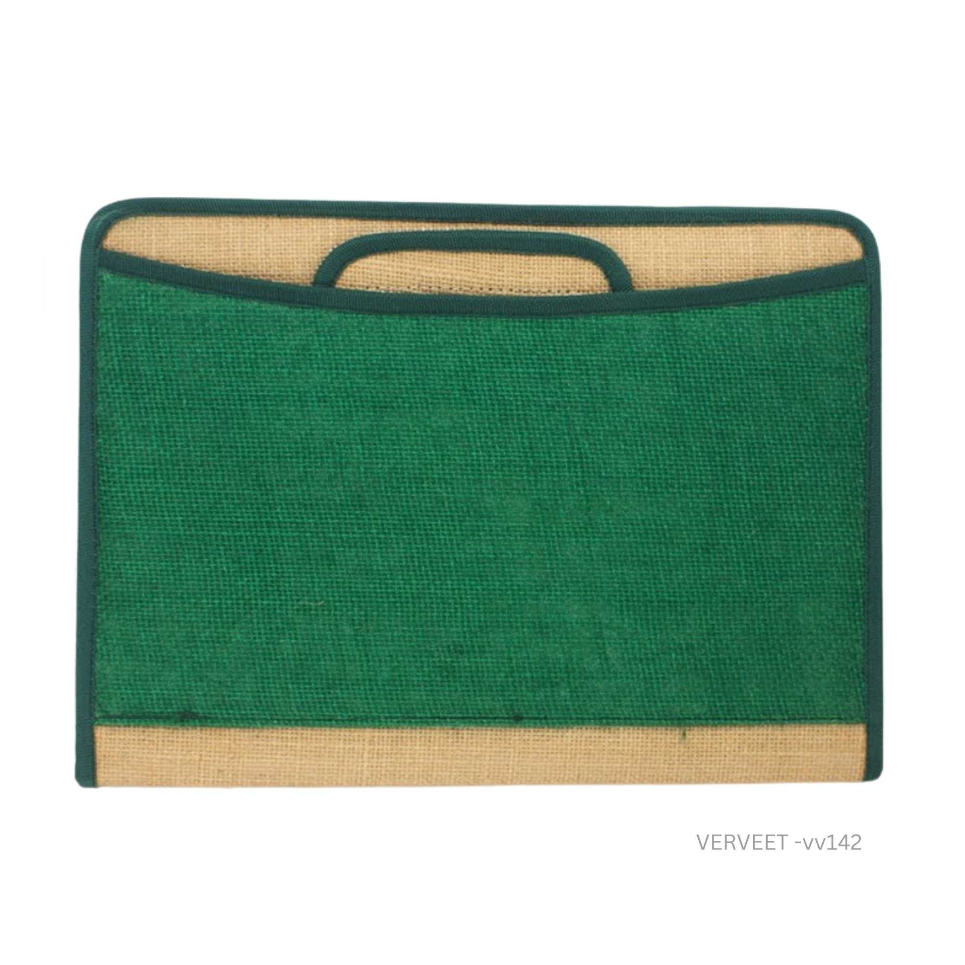 Jute conference file folder with handle, eco-friendly document bag for meetings, events, and corporate use
