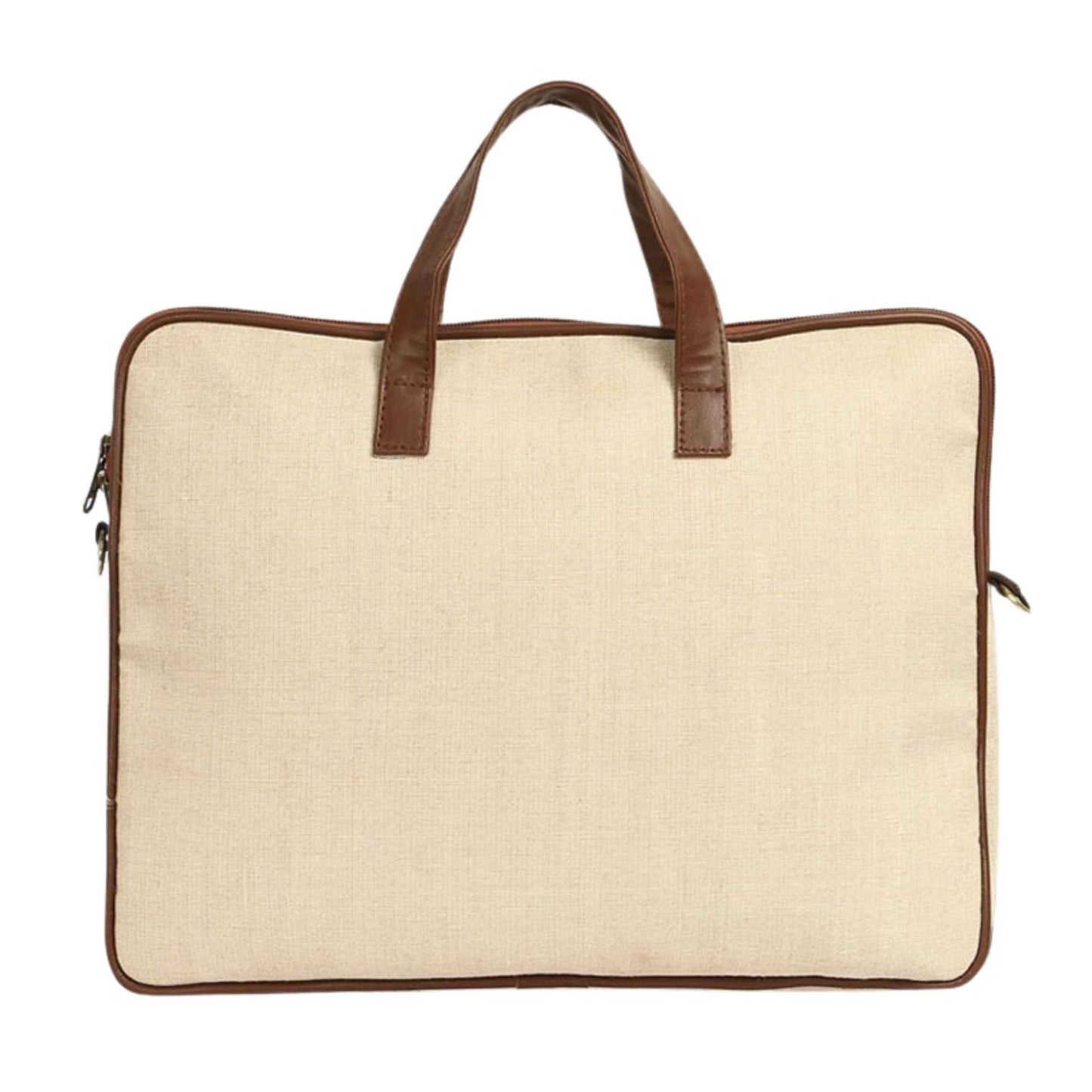 Premium Canvas Laptop Bag for Men & Women | Stylish Office Briefcase with Leather Handles | Professional Laptop Shoulder Bag for Work & Travel