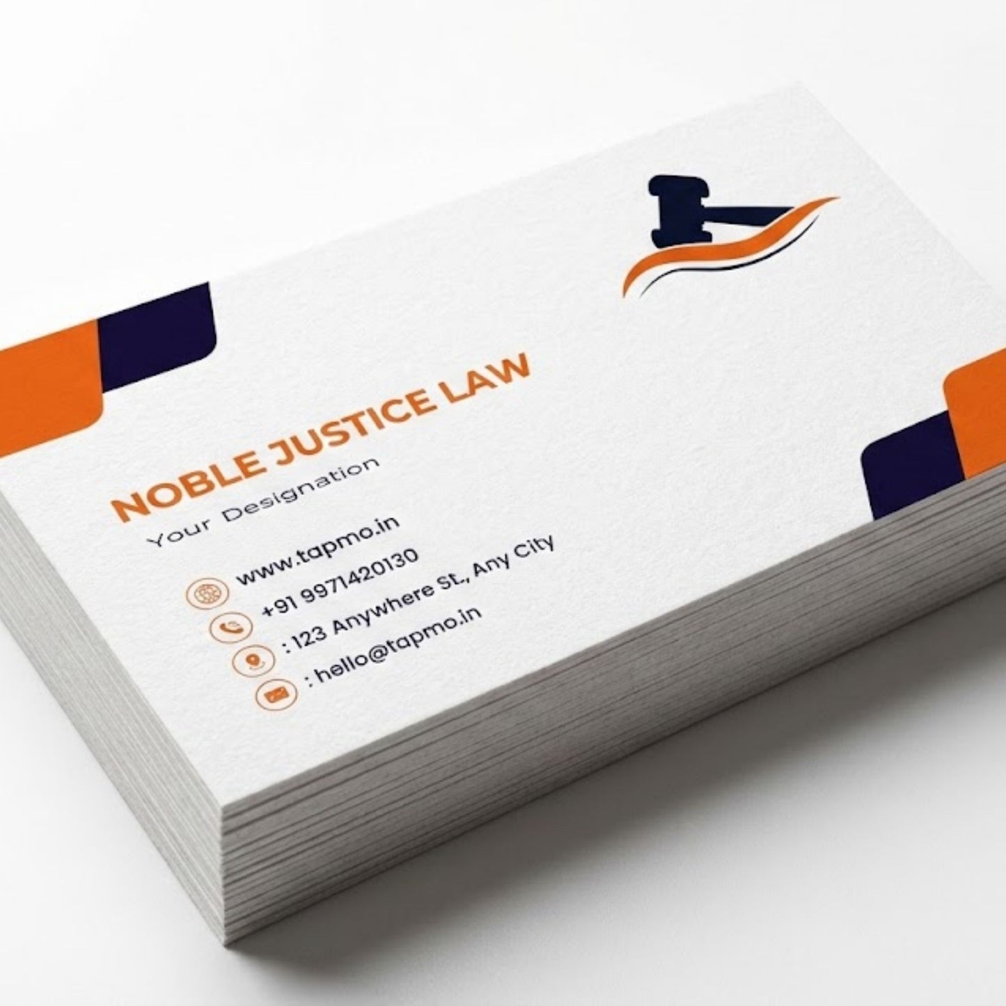 Minimal Velvet Paper Visiting Card for Lawyers & Advocates – 350 GSM Square Corner