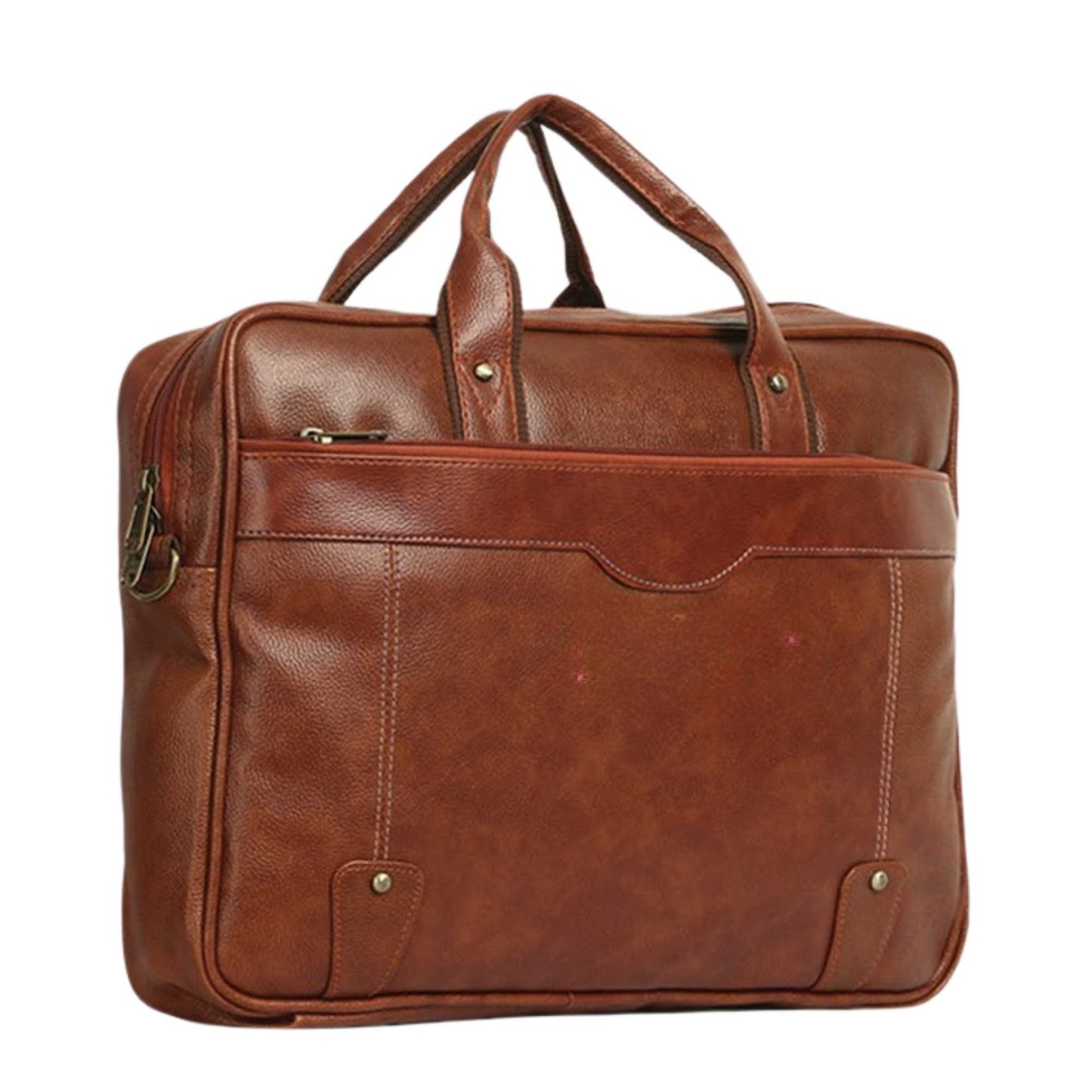 Premium Brown Leather Laptop Bag for Men | Office & Business Briefcase with Multiple Compartments | Professional Messenger Bag for Work & Travel