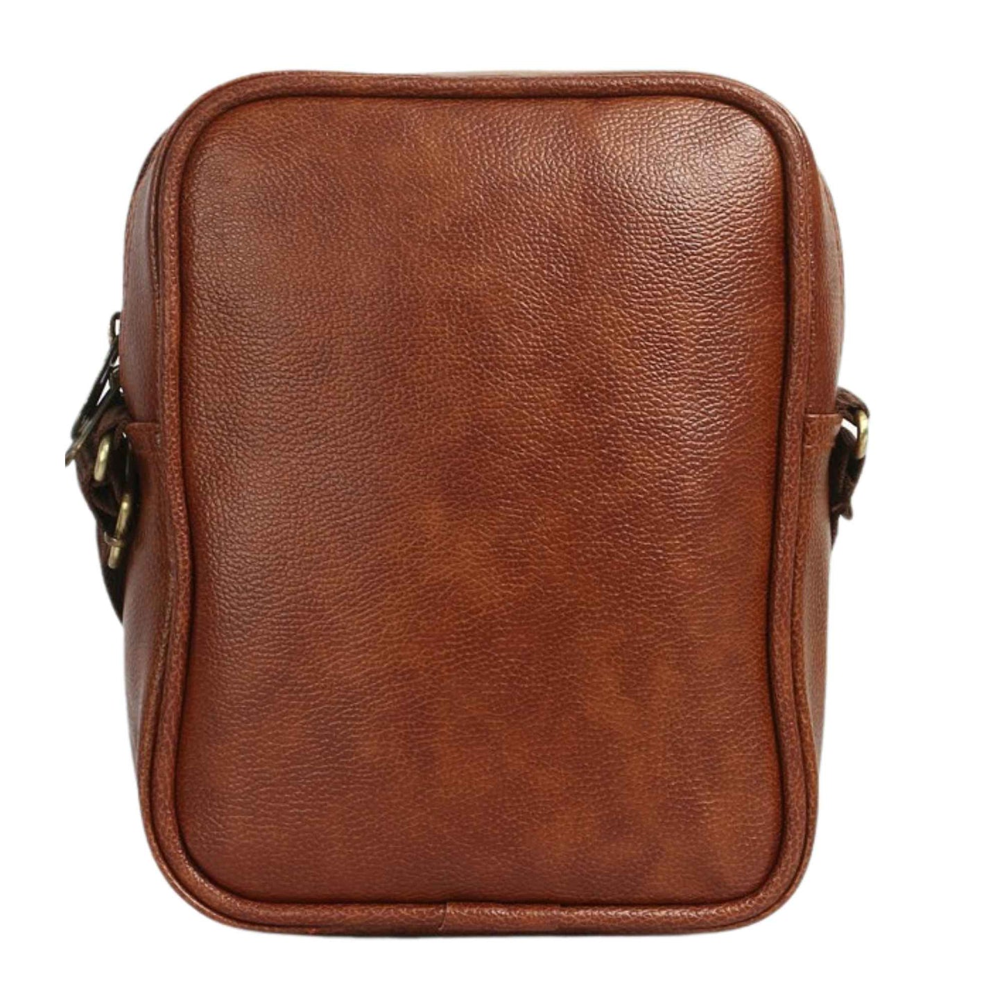 Premium Brown Leather Sling Bag for Men | Compact Crossbody Travel & Daily Utility Bag with Adjustable Strap