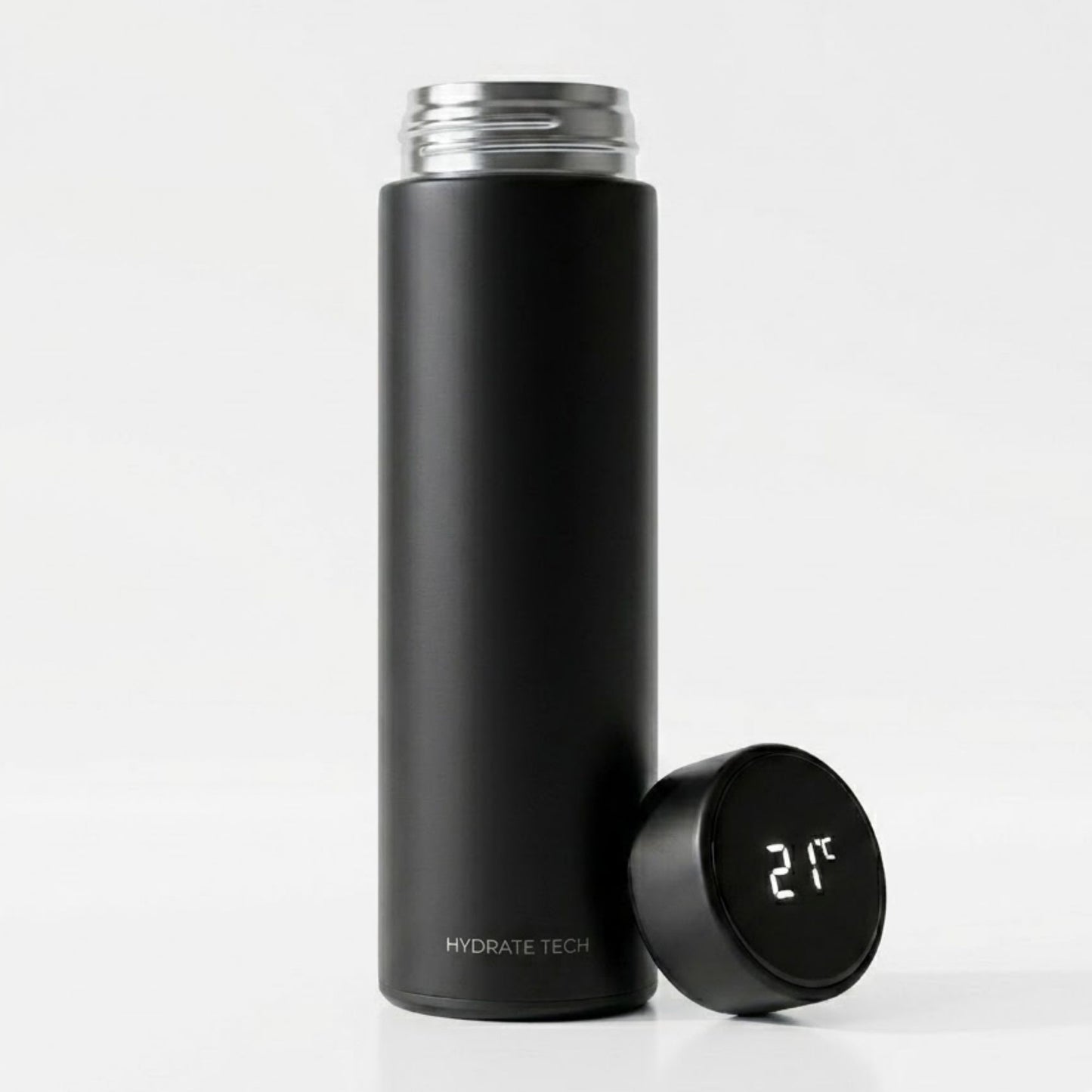 Smart Temperature Display Stainless Steel Water Bottle – Matte Black | Vacuum Insulated Flask