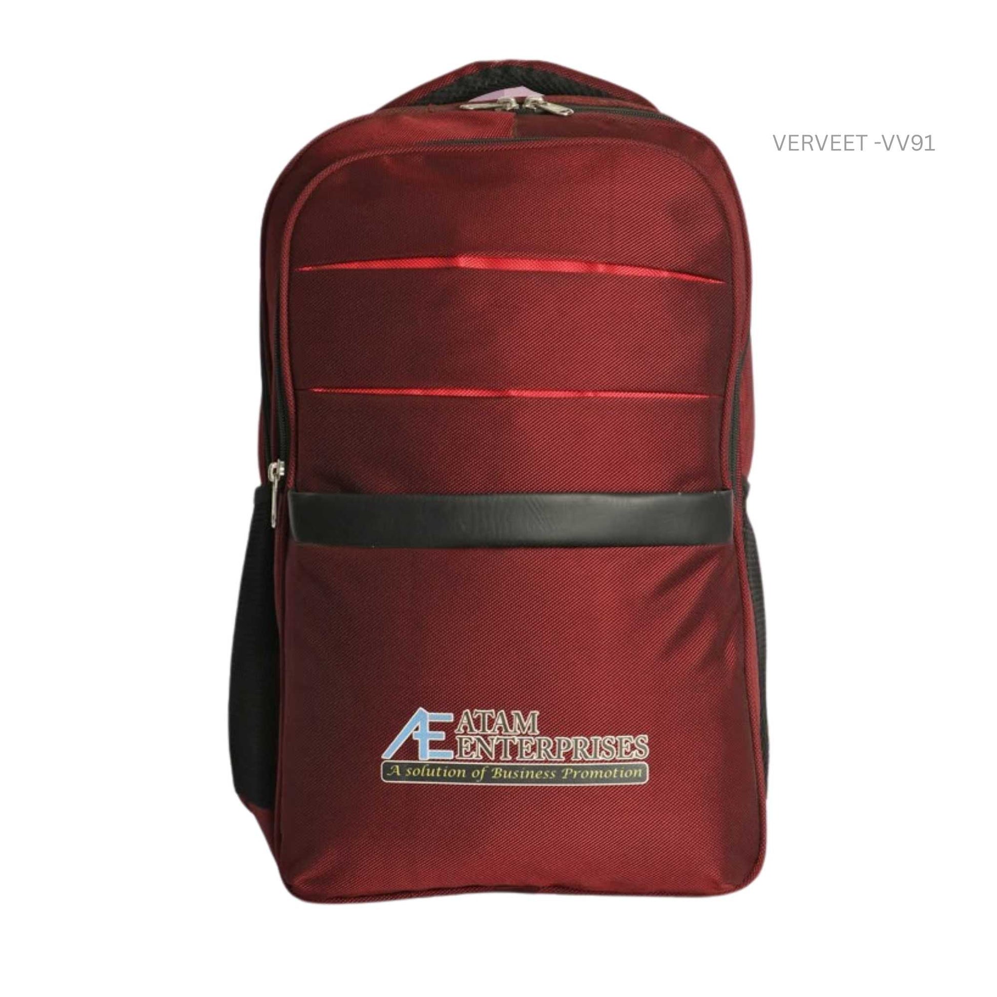 Maroon corporate backpack with laptop compartment for office, travel, and daily professional use