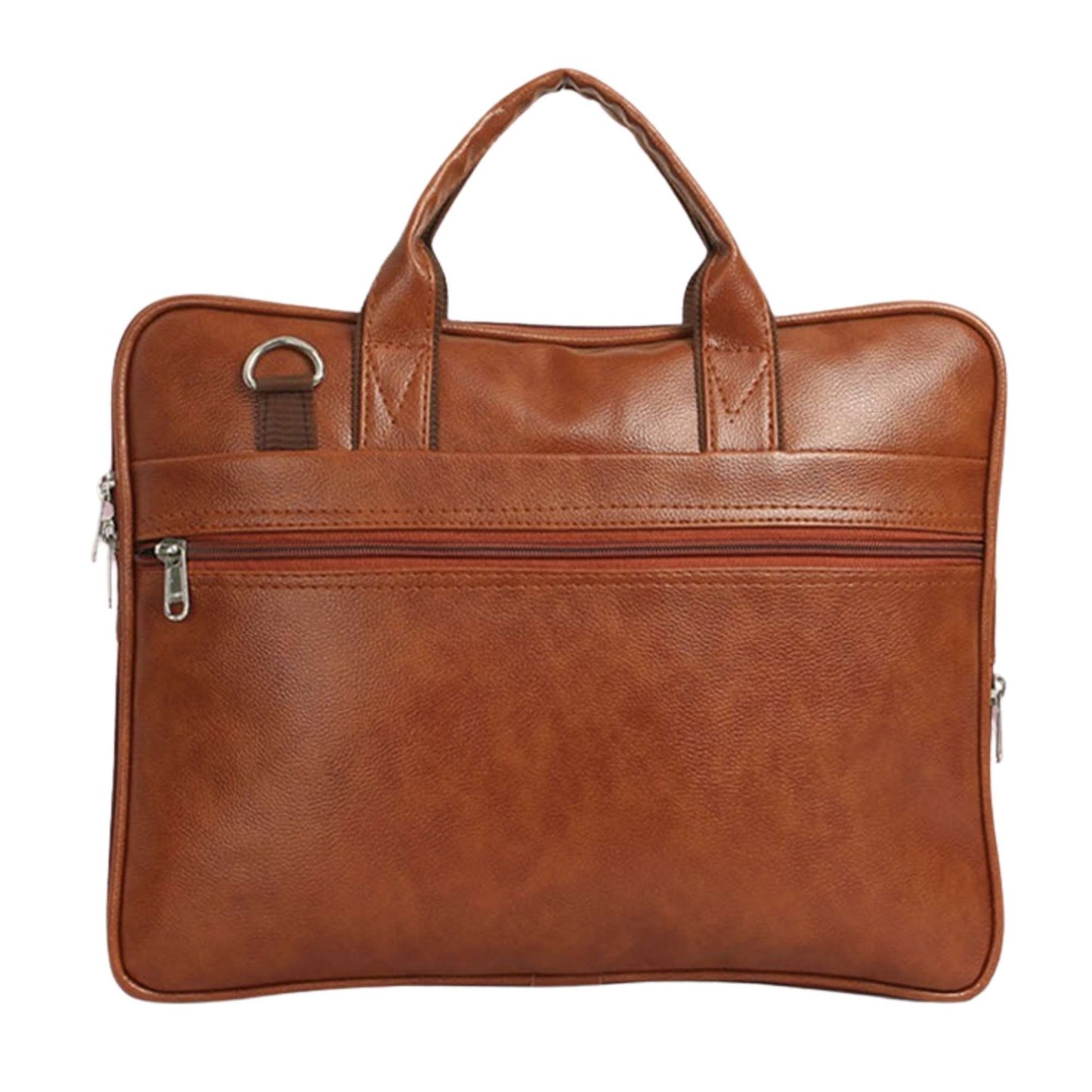 Premium Brown Leather Laptop Bag for Men | Office & Business Briefcase with Shoulder Strap | Stylish Work Bag for Professionals