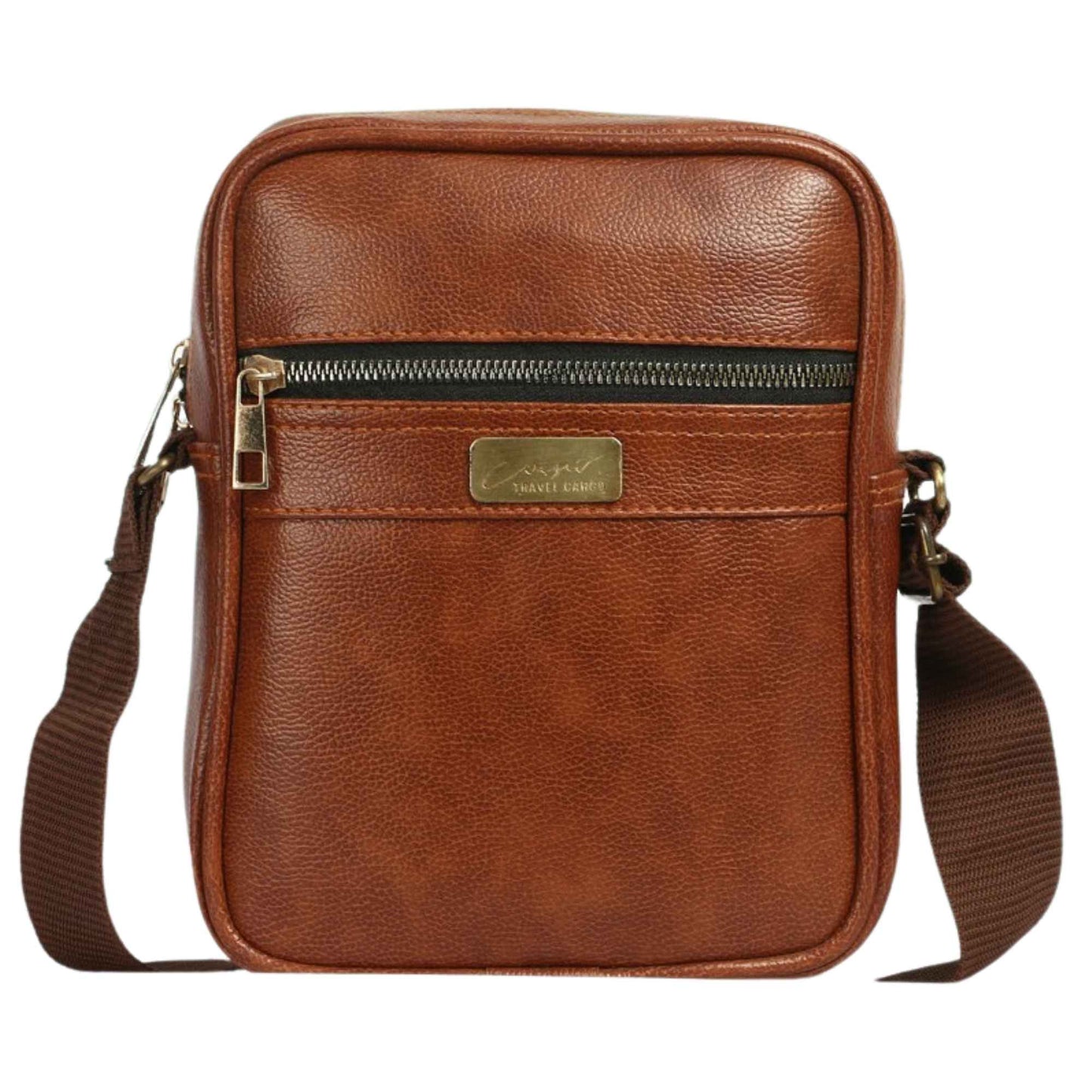 Premium Leather Sling Bag for Men | Stylish Crossbody Shoulder Bag with Adjustable Strap & Secure Zip Pockets