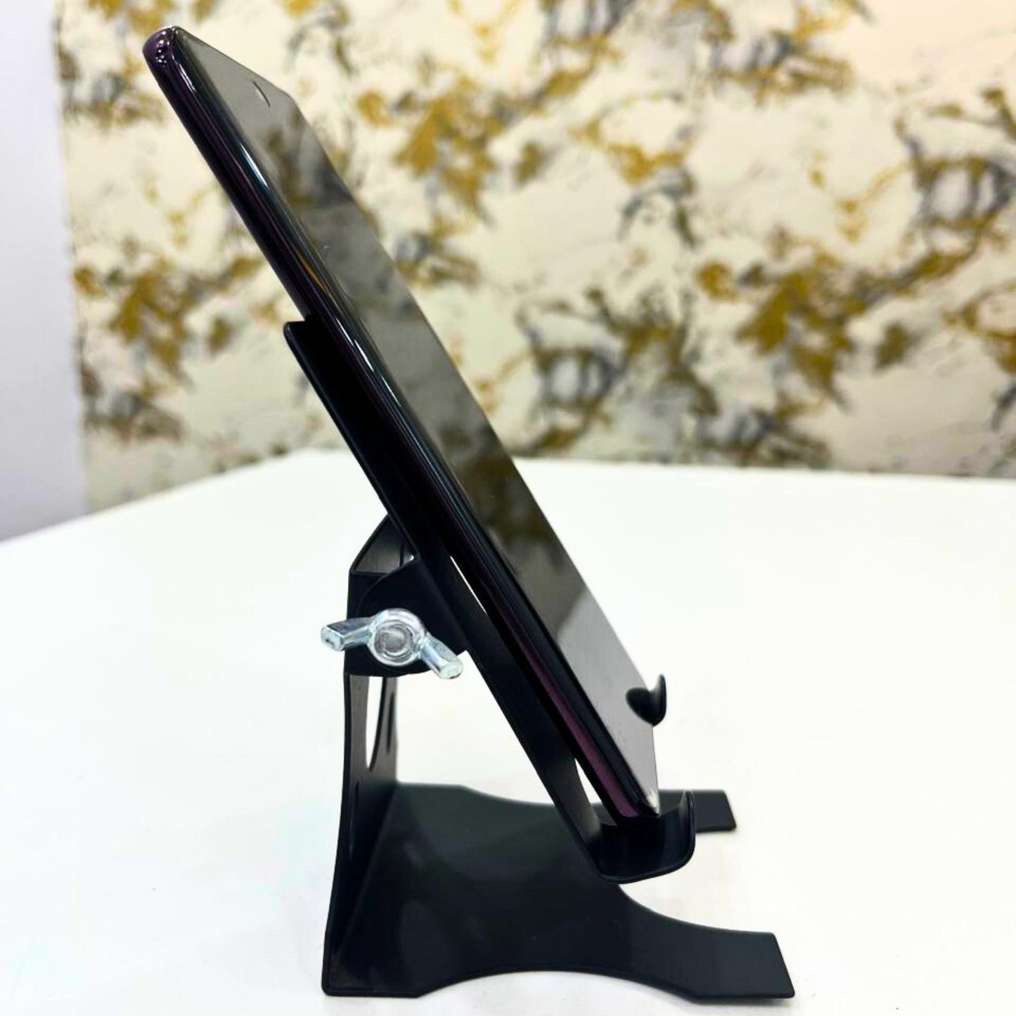 Adjustable Metal Mobile Stand for Desk | Heavy-Duty Phone Holder with Angle Lock