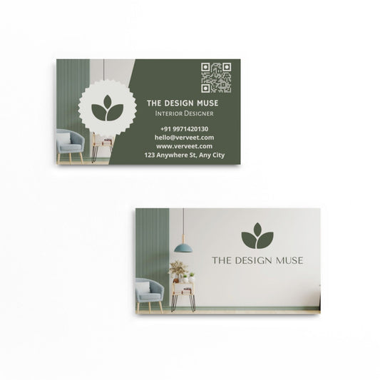 Minimal Velvet Paper Visiting Card for Interior Designers – Square Corner