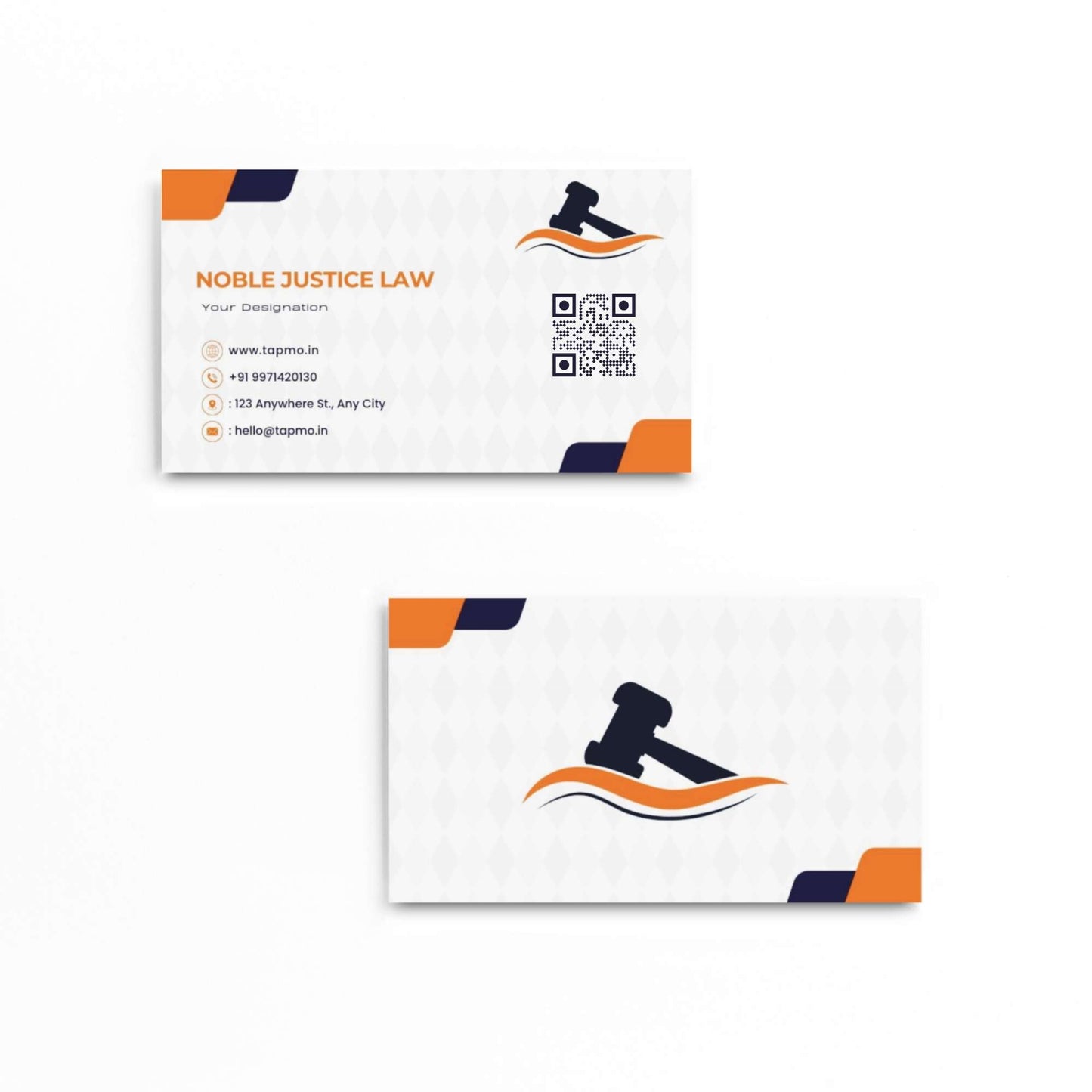 Minimal Velvet Paper Visiting Card for Lawyers & Advocates – 350 GSM Square Corner