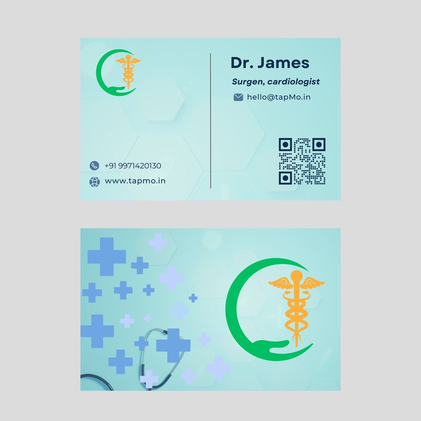 Minimal Velvet Paper Card for Doctors – 350 GSM Square Corner