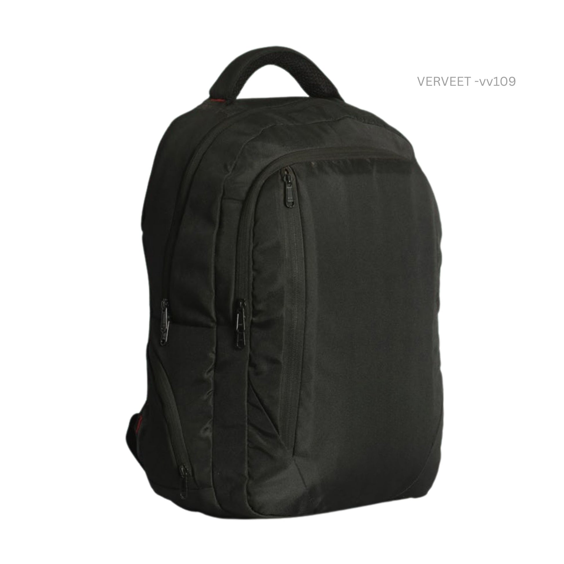 Minimalist black laptop backpack for office use with organized compartments for work and travel essentials