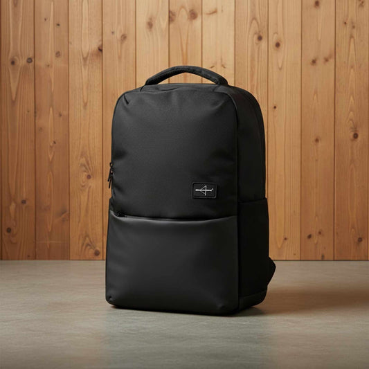 Minimalist Black Laptop Backpack with Smooth Finish | Office, College & Corporate Use