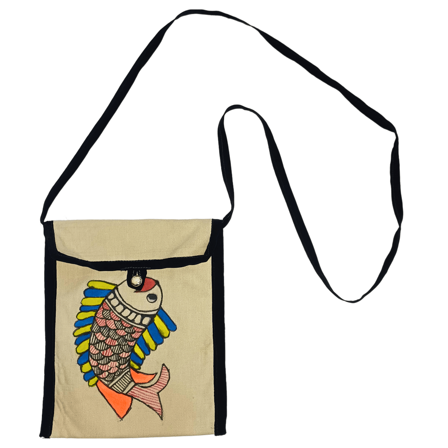 Mithila Fish Charm Bag | Handcrafted Madhubani Art Shoulder Bag