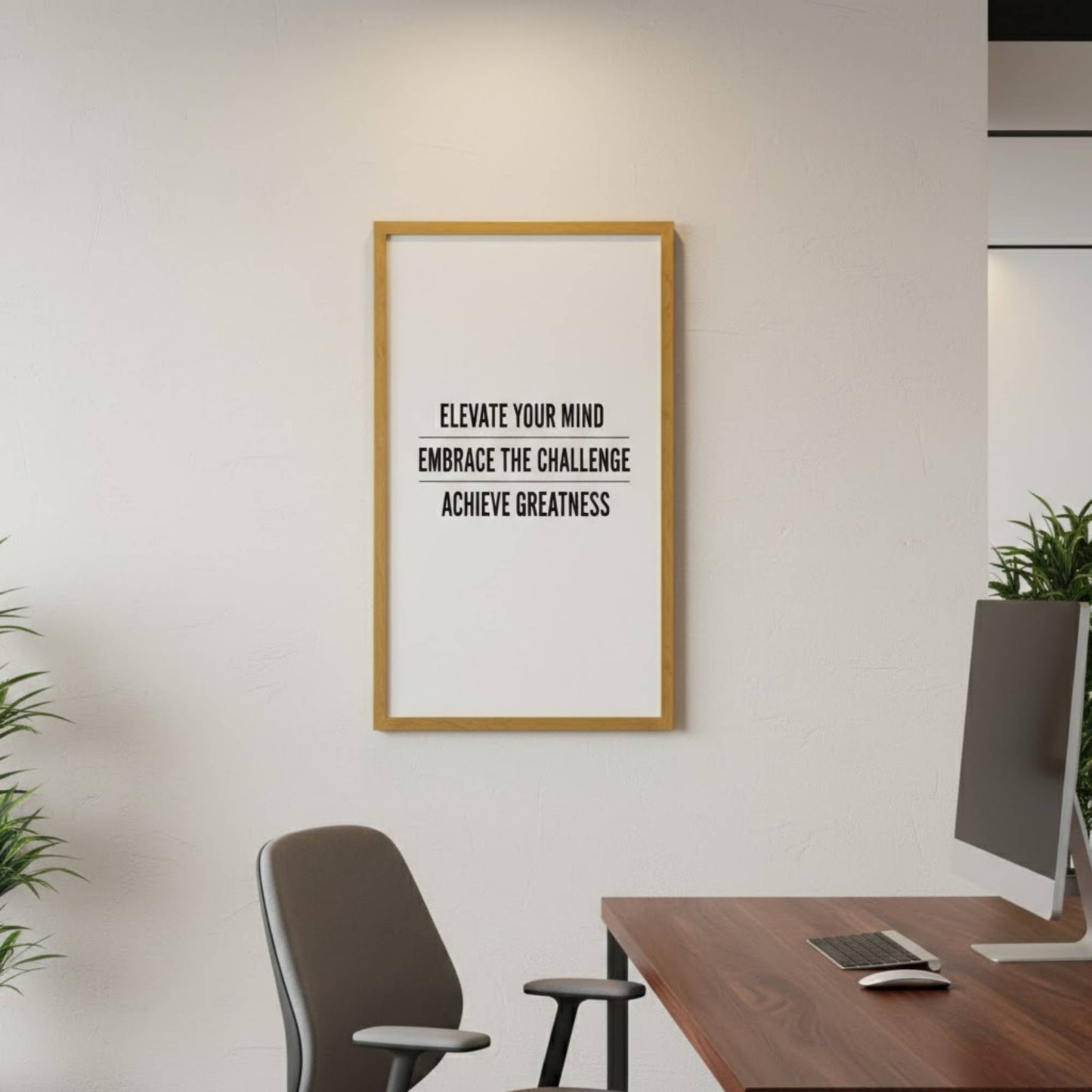 Motivational poster wall frame for office decor, suitable for quotes, artwork, and professional spaces