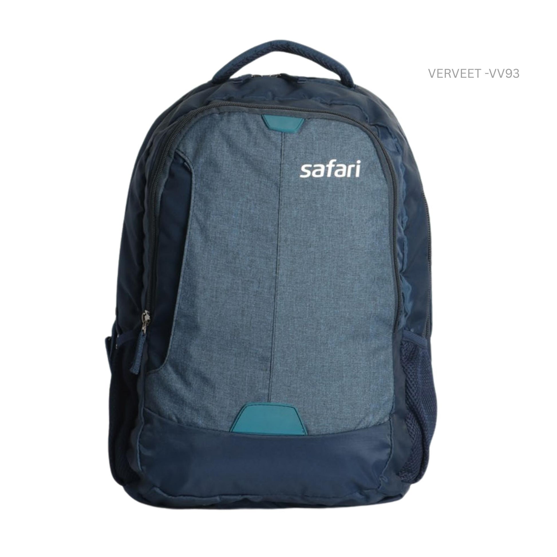Navy blue office backpack with laptop compartment for business travel and daily professional use