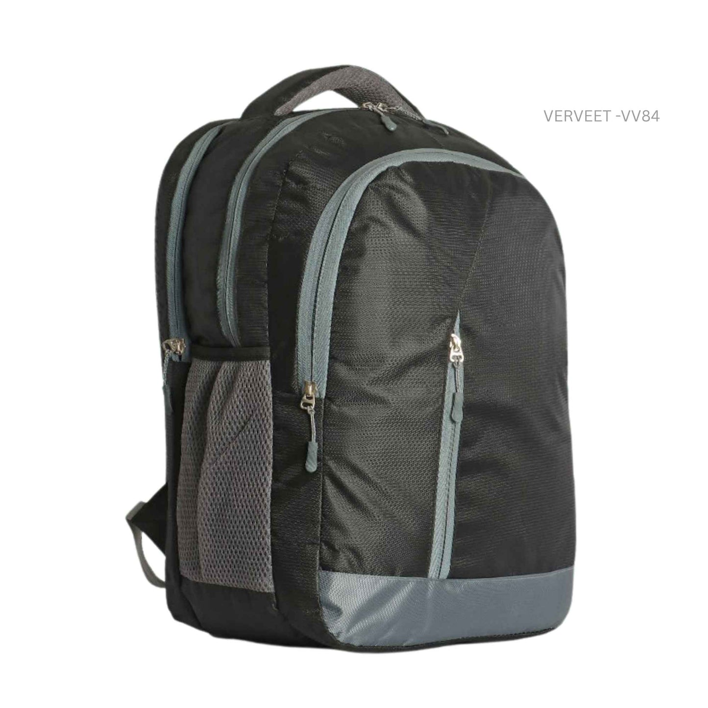 Premium Black Laptop Backpack with Grey Accents | Multi-Compartment Office & Corporate Backpack