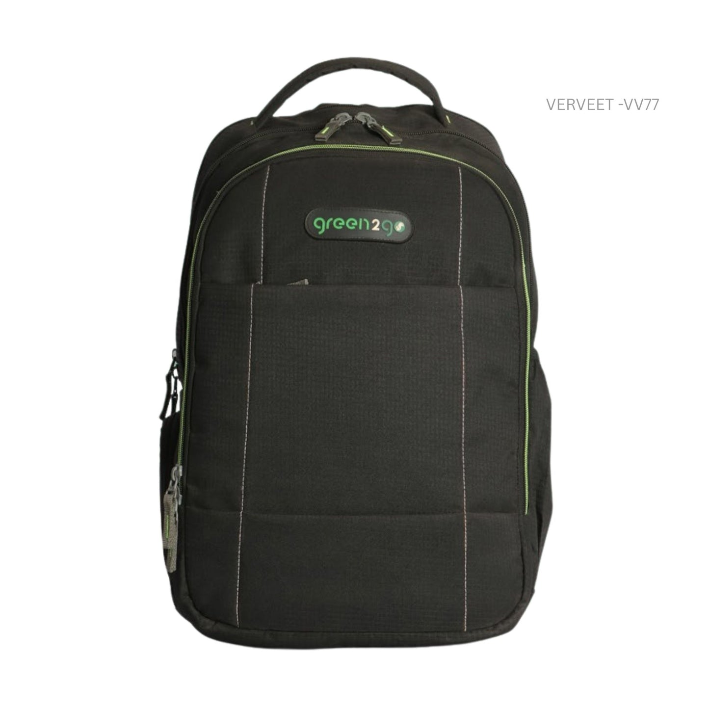 Black Laptop Backpack with Green Accent | Durable Office, College & Travel Bag