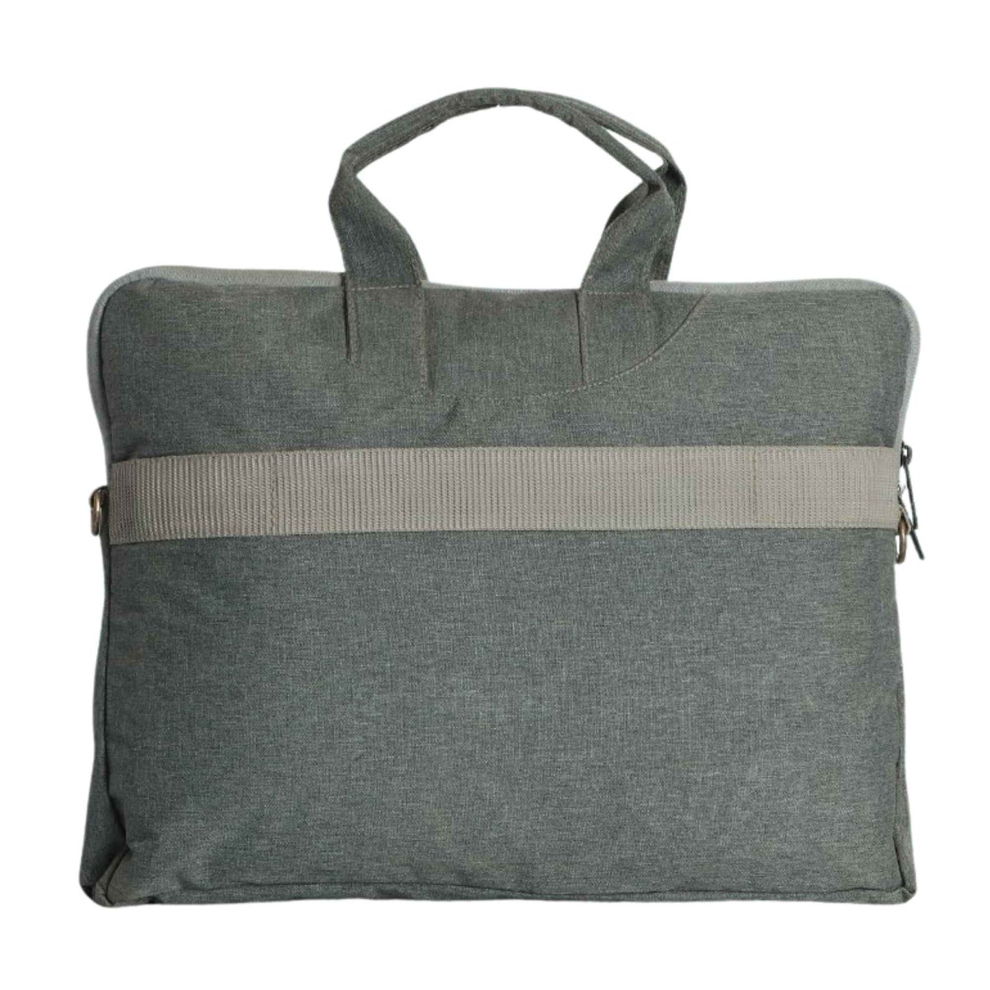 Grey Fabric Laptop Office Bag | Professional Laptop Carry Bag with Front Zipper Pocket for Men & Women