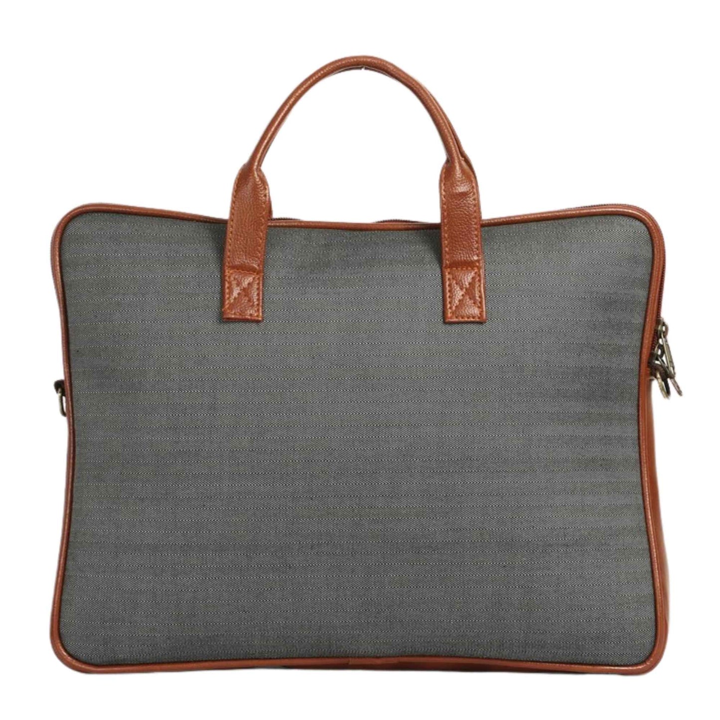 Premium Grey Laptop Office Bag with PU Leather Handles | Professional Messenger Bag for Men & Women | Stylish Work & Travel Laptop Carry Case