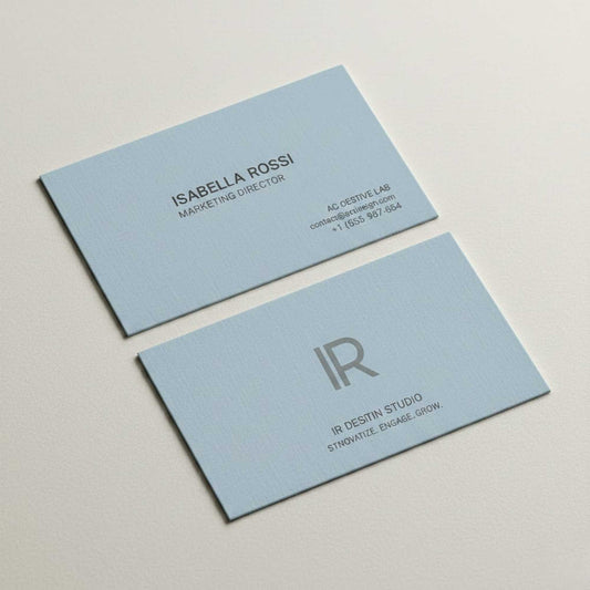 Pastel Blue Textured Business Cards | Minimal Premium Visiting Card Printing for Professionals