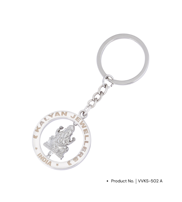 Personalized Ganesh Ji Metal Keychain (VVKC-503)