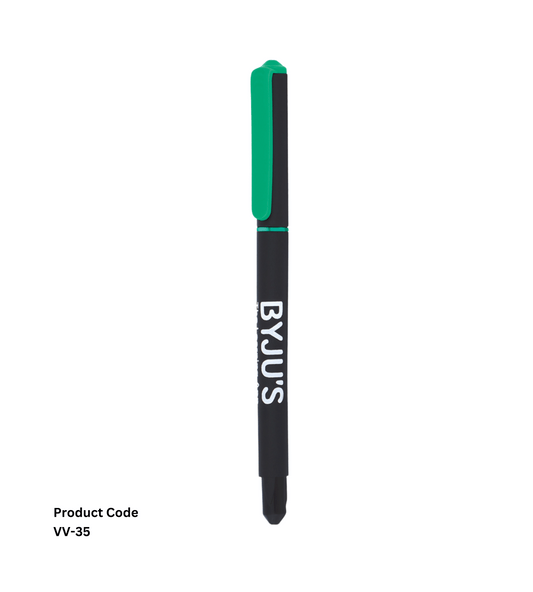 Personalized Plastic Pen - VV35 (Black and Green)