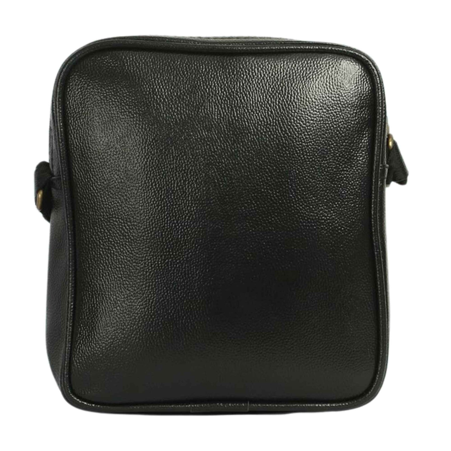 Premium Black Leather Sling Bag for Men | Compact Crossbody Messenger Bag with Adjustable Strap | Daily Office & Travel Use