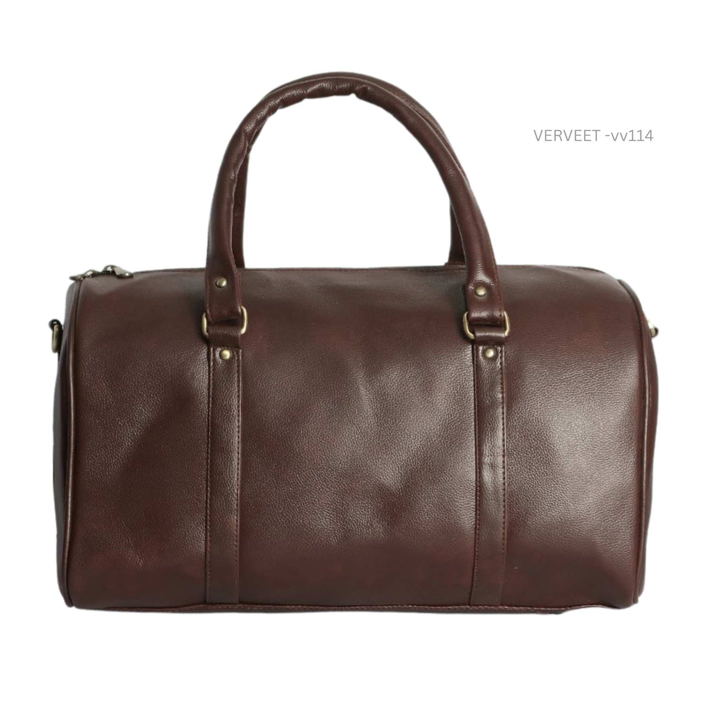 Premium brown travel duffel bag with elegant design for business trips, gym use, and weekend travel