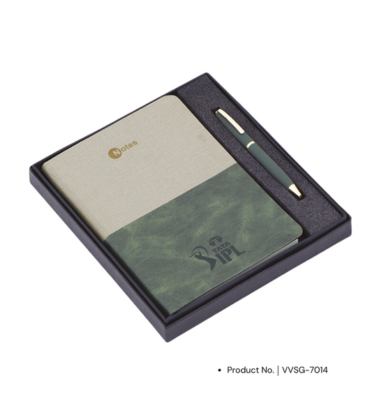 A high-quality image showcasing a premium gift set that includes a pen and diary, designed as an ideal corporate gift. The set emphasizes elegance and professionalism, making it perfect for business events, client gifts, or corporate promotions.