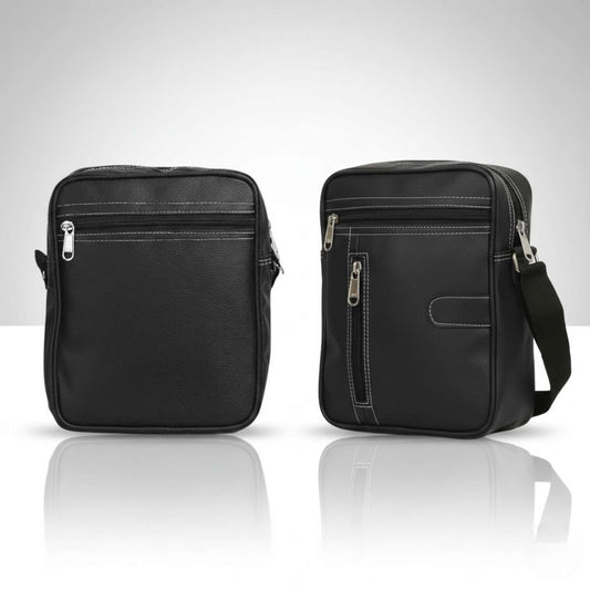 Premium Leather Crossbody Sling Bag for Men | Stylish Office & Travel Shoulder Bag with Multiple Compartments