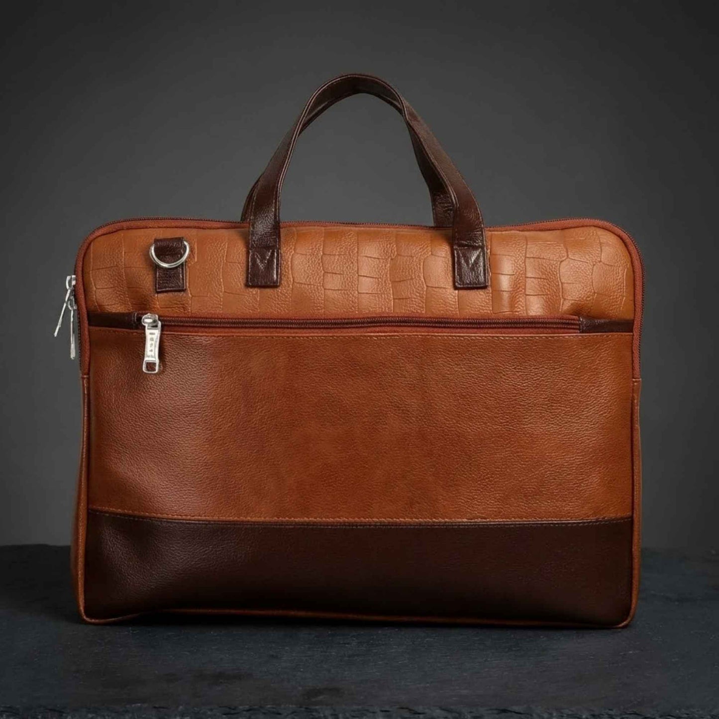 Premium Leather Laptop Bag for Men | Office & Business Briefcase with Multiple Compartments | Fits up to 15.6-Inch Laptop