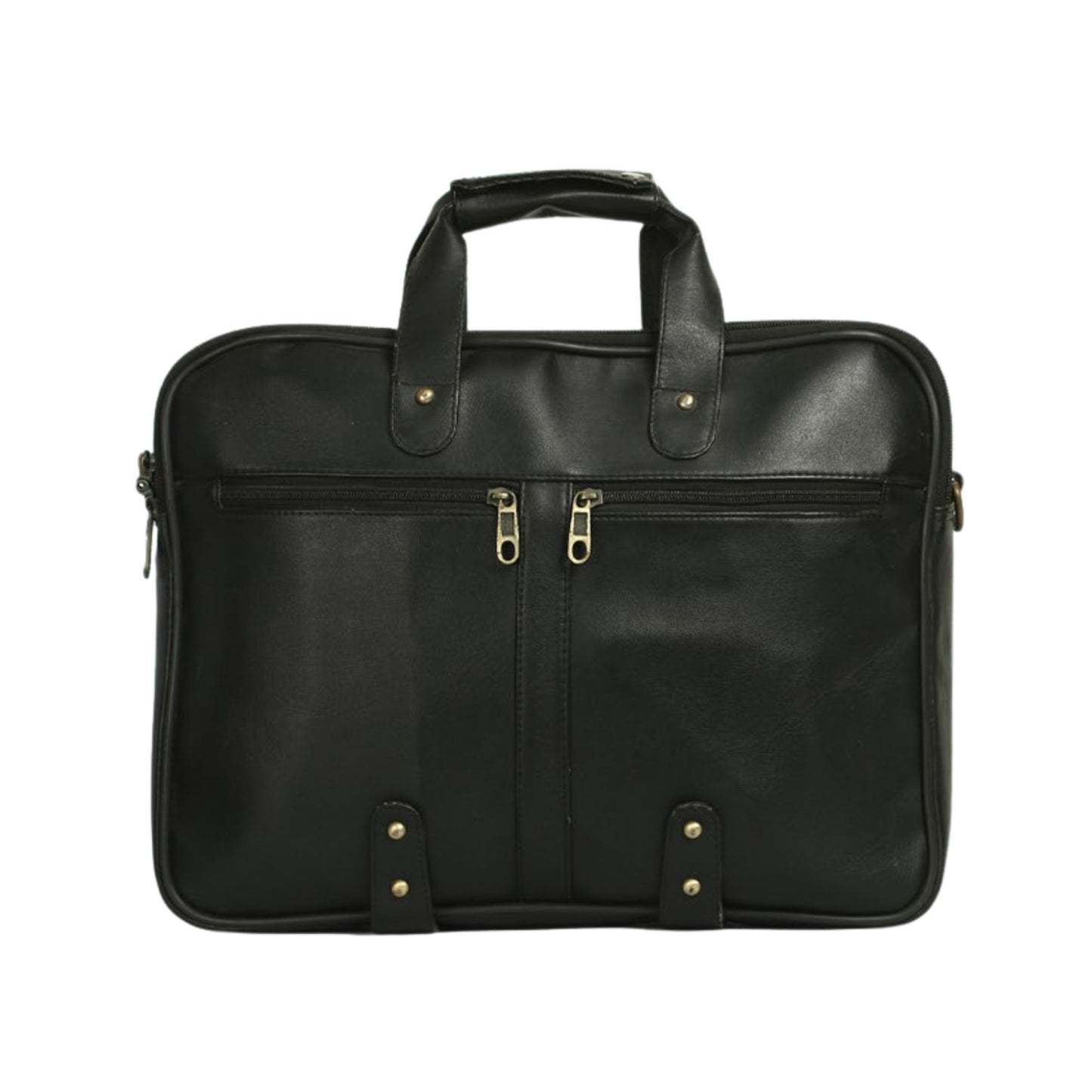 Premium Black Leather Laptop Bag for Men & Women | Office & Business Briefcase with Multiple Compartments